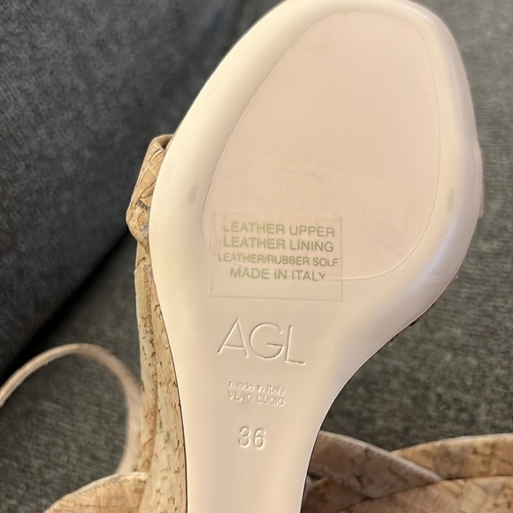 AGL Demi Ankle Strap Wedge Sandal size 36 Made in Italy NWOT - Picture 10 of 15